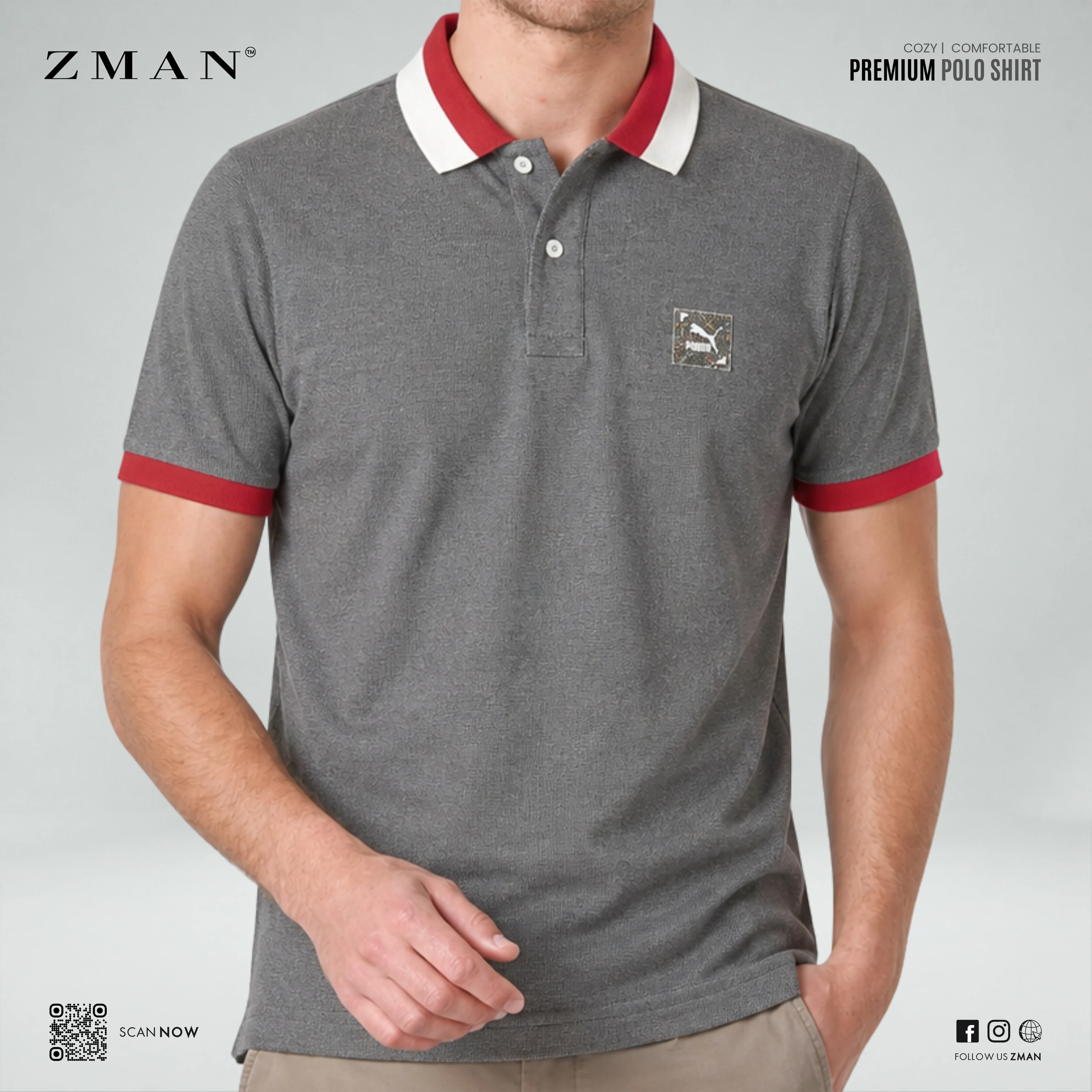 Puma Polo Shirt light Gray
